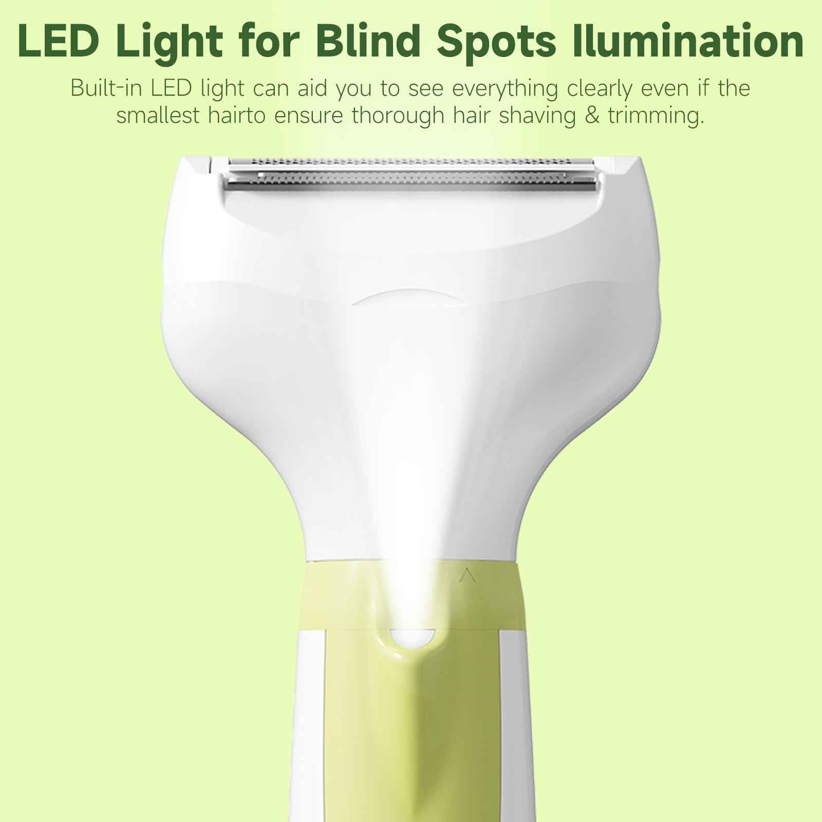 Electric Shaver for Women, 2025 Wet/Dry Razors for Women with LED Display,4 in 1 Cordless Hair Remover for Arms Legs Pubic Armpit Face, IPX7 Waterproof, Painless Electric Grooming Set