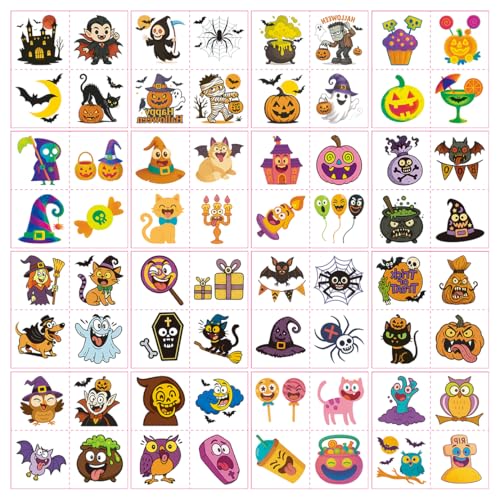 128 Halloween Temporary Tattoo Stickers - Kids Party Favors