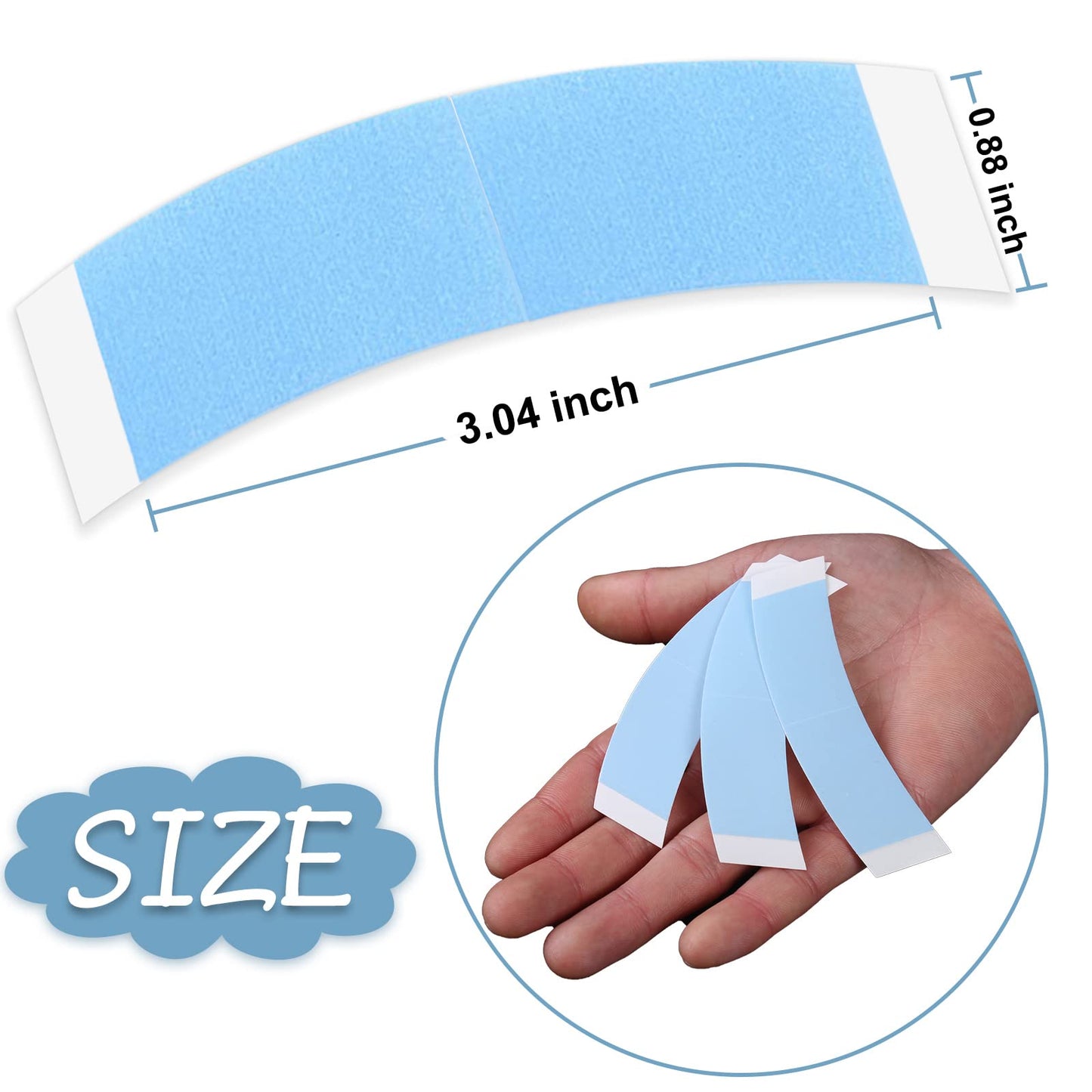 Kachanaa 48 Pieces Wig Tape for Lace Wigs Water-Proof Double Sided Adhesive Wig Glue for Lace Front Wig Lace Tape for Wigs Hairpiece and Hair Extention (Blue)