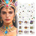 Mardi Gras Decorations, Mardi Gras Decor Temporary Tattoos, Mardi Gras Freckles Face Tattoos with Body Glitter Temporary Tattoo Stickers for Women, Teen Girls, Party Costume Outfit Makeup