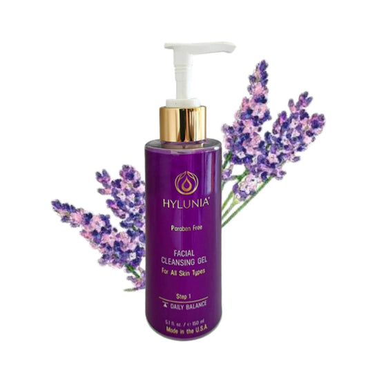 Hylunia Facial Cleansing Gel - Organic Lavender, Hyaluronic Acid Serum - Acne - Pore Cleanser