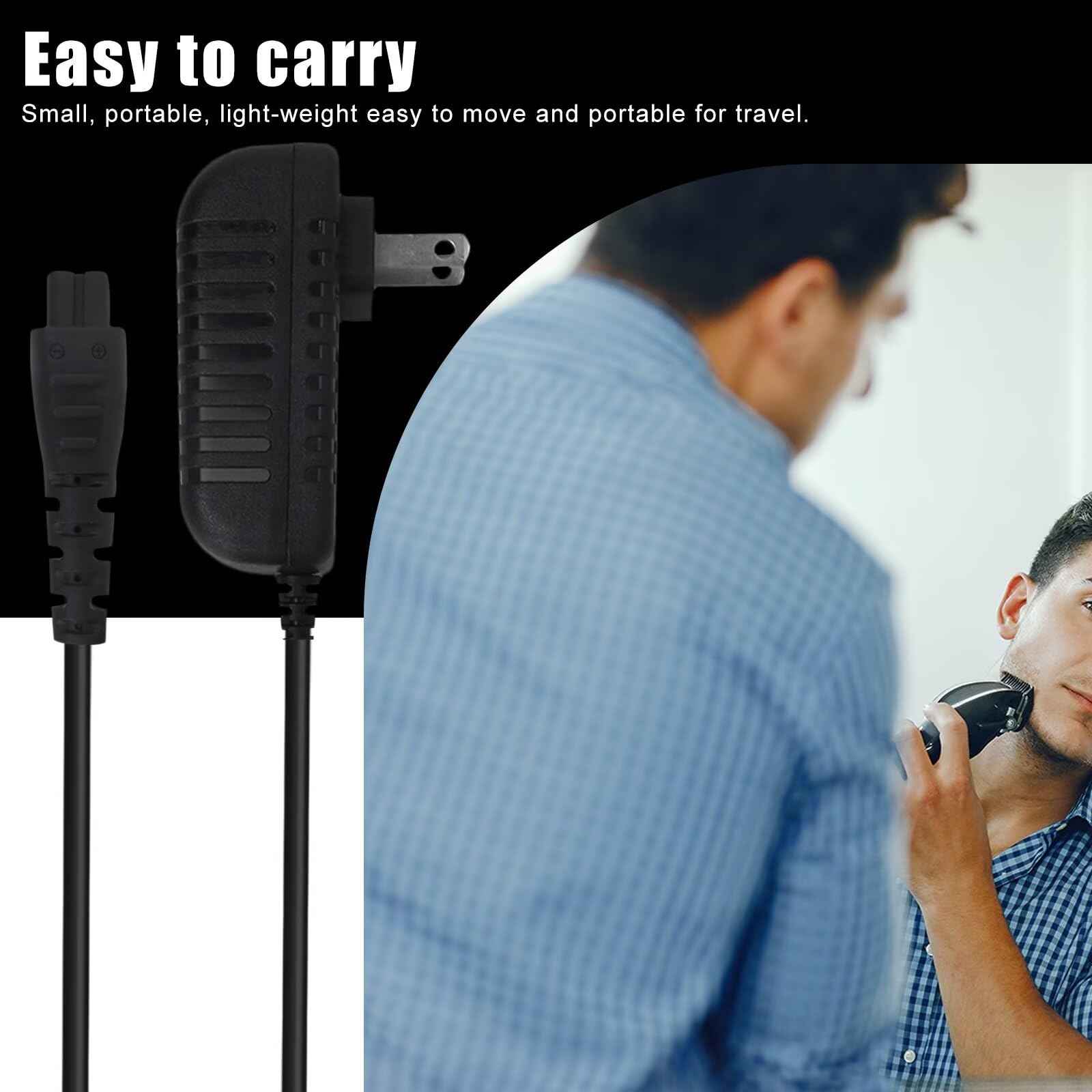 WELURE 5V Charger for Remington Shaver PR1240 PR1250 PR1260 PR1270 PR1285 PR1340 PR1342 PR1360 PR1362 PR1385 PR1387, Black Razor Trimmer Charging Cord