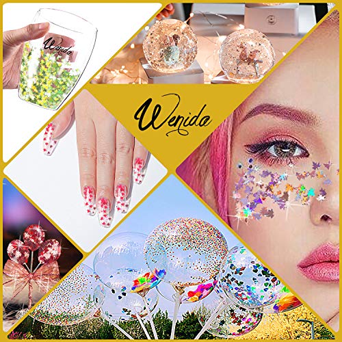 Wenida 12 Color Holographic Maple Leaf Glitter Cosmetic Set