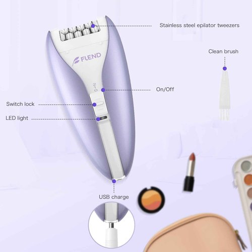 Epilator,Epilator for Women Facial Hair Removal Rechargeable,2 Speeds Hair Removal,HairRemoval Device with 36 Tweezers,Hair Removal forWomen Legs/Face/Bikini/Arms,Womens Electric Shaver Smooth Skin