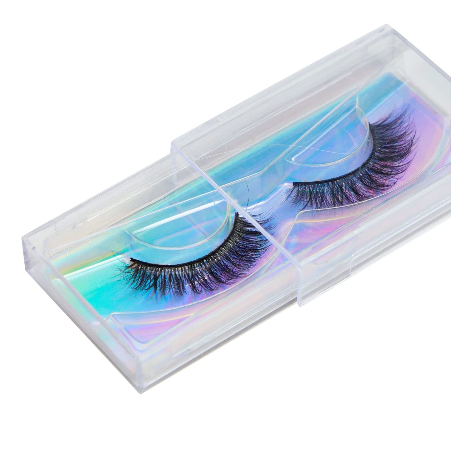 Stockroom Plus 30-Pack Holographic Silver Empty Lash Boxes for False Eyelashes, Lash Cases Empty Bulk Wholesale with Paper Card for Makeup Artists, (4.3 x 2 Inches, 0.55" Width)