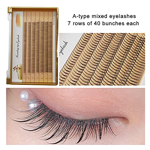 Fishtail Eyelash Extensions Mix Length 10D A Curl Clusters