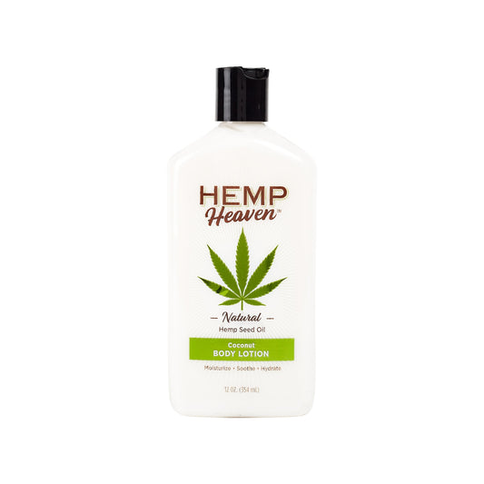 Hemp Heaven 12 oz Natural Hemp Seed Oil Coconut Body Lotion (Moisturize, Soothe, and Hydrate)