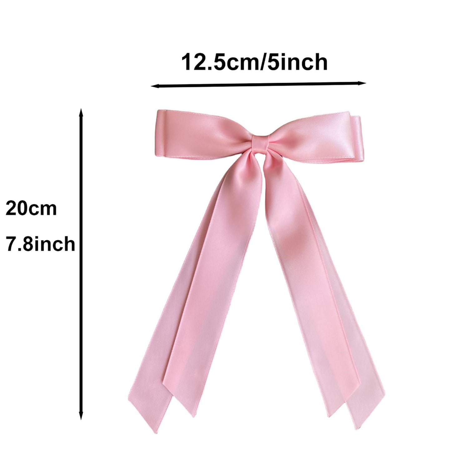 Silky Satin Ribbon Bow Hair Clips for Women Bowknot Hair Ponytail Holder Accessories for Women Girls Toddlers Teens Kids Party Wedding Prom Daily Outfits (Beige+Pink)