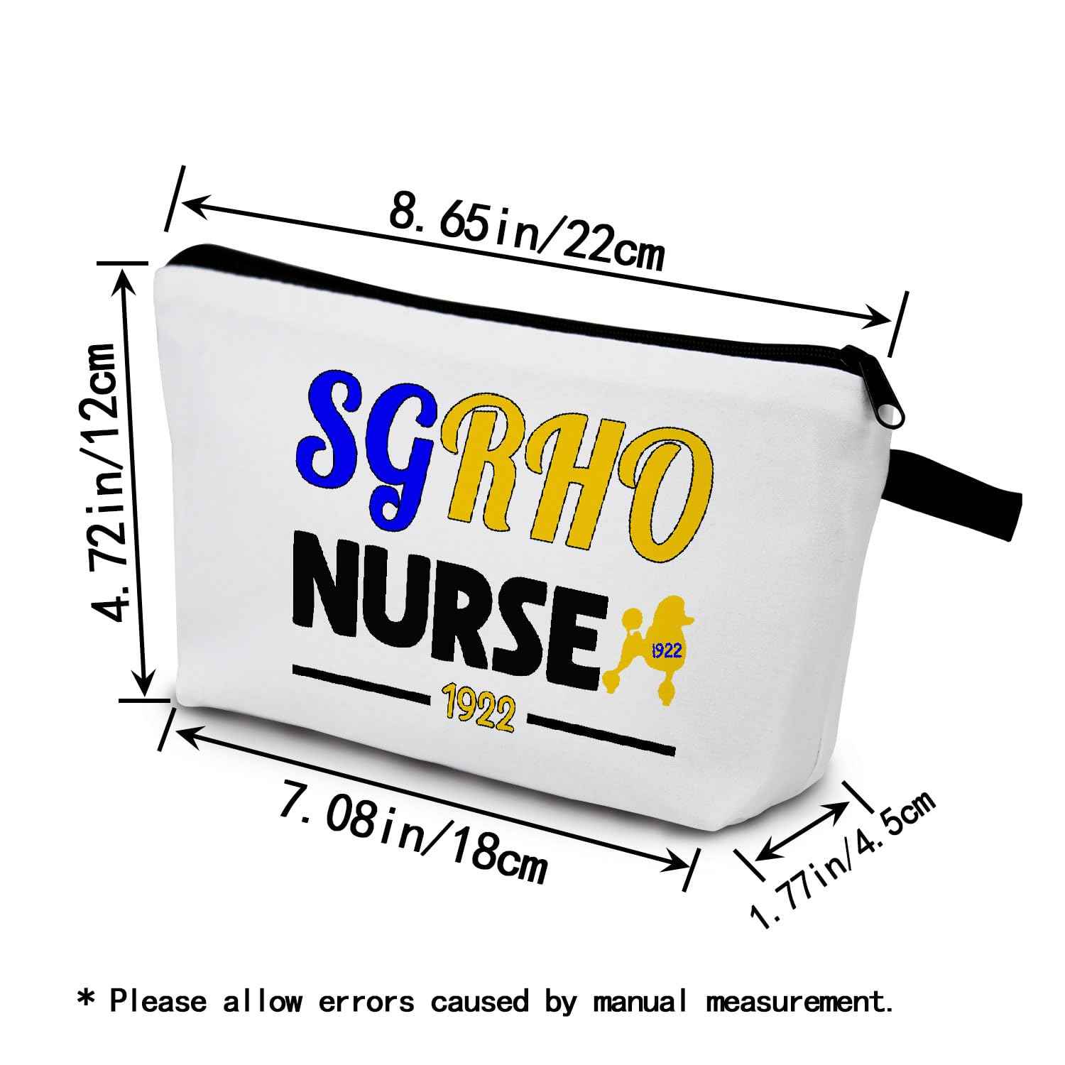 YULUENZE Sorority Makeup Bag Sigma Gamma Rho Nurse Gifts SGRHO Nurse 1922 Sorority Paraphernalia Gift SGR Graduation Present Greek Sorority Present for Women