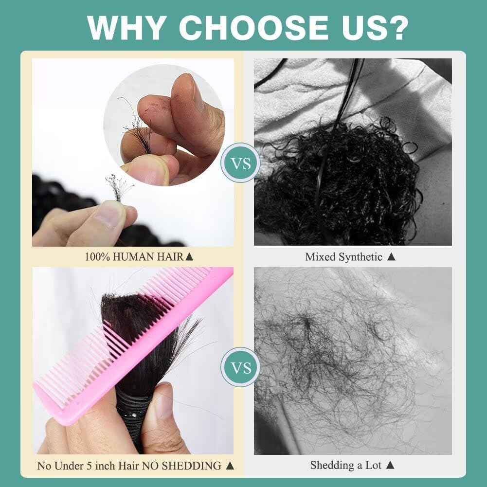 16 Inch 100g Deep Wave Human Braiding Hair 2 Bundles/Pack Deep Curly Bulk Human Braiding Hair for Boho Braids Color 30# No Weft 100% Human Brown Braiding Hair Extensions for Micro Braiding