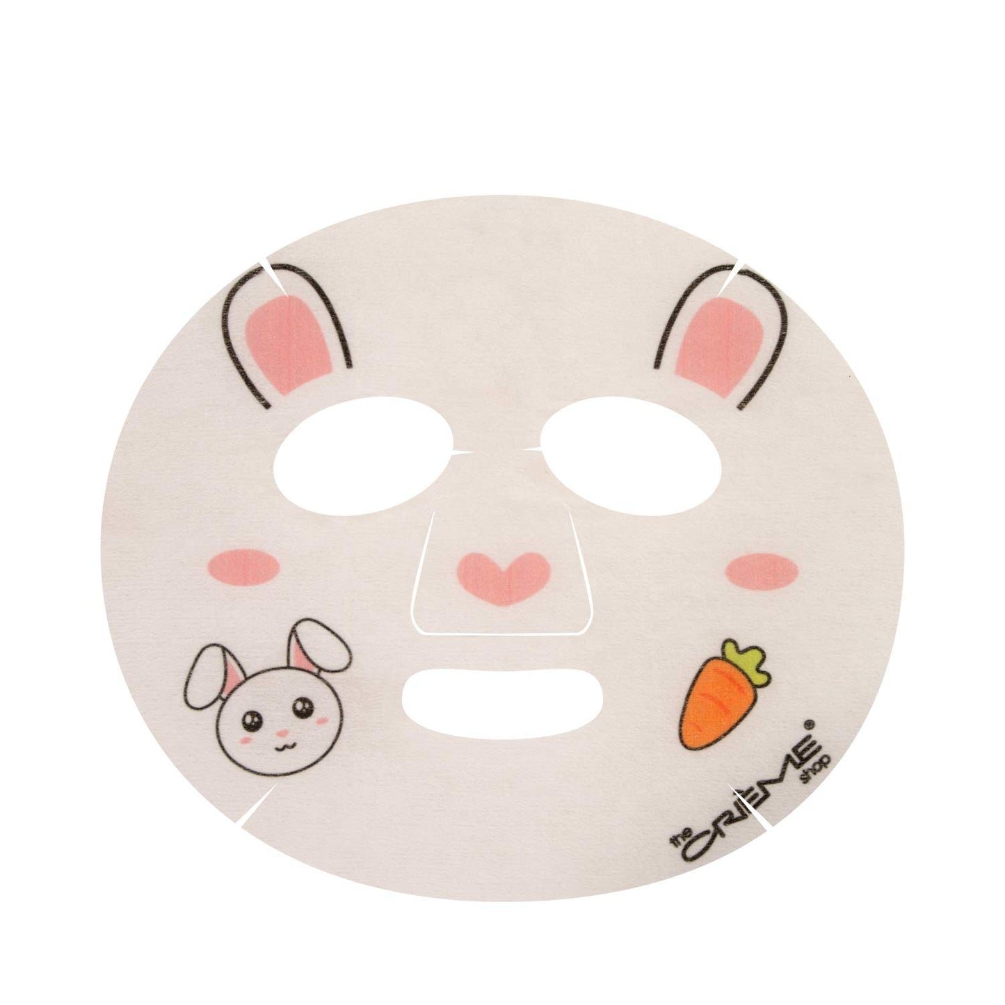 The Creme Shop Animal Sheet Mask, Korean, Hydrating, Collagen, Vitamin C, Anti-Aging - Pack of 3 (Bunny)