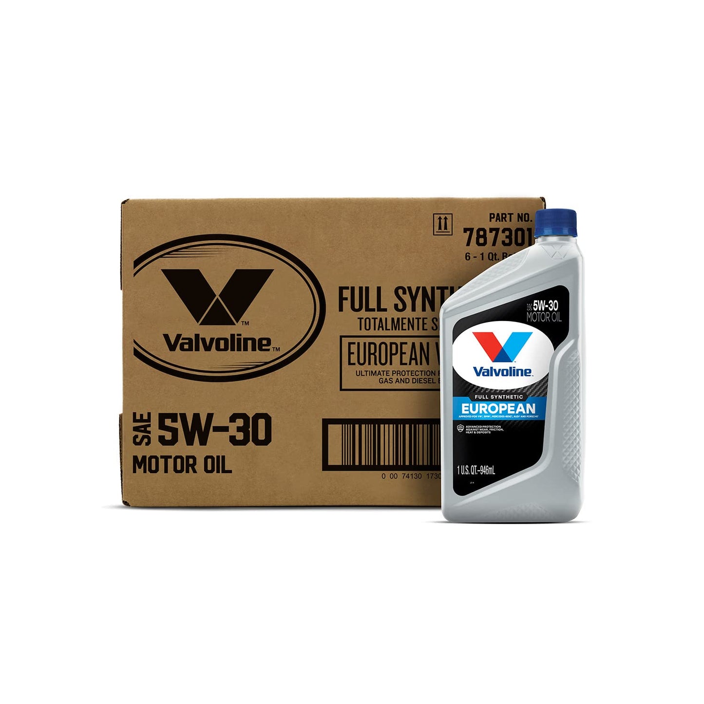 Valvoline European Vehicle Full Synthetic SAE 5W-30 Motor Oil 1 QT, Case of 6