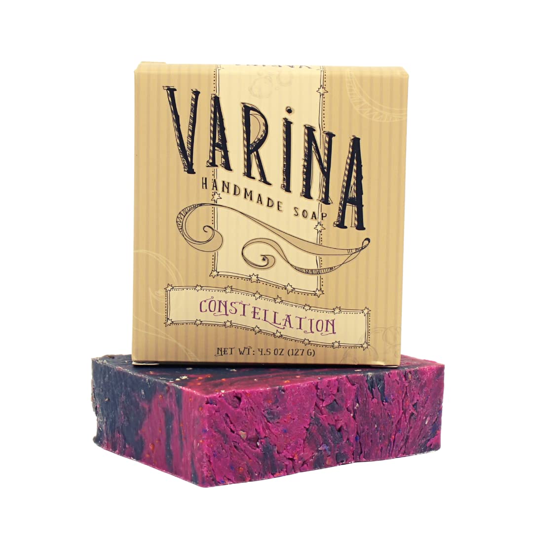 Varina Natural Constellation Bar Soap - Gentle Cleansing for Sensitive Skin, Sweet and Vanilla - 3 Pack