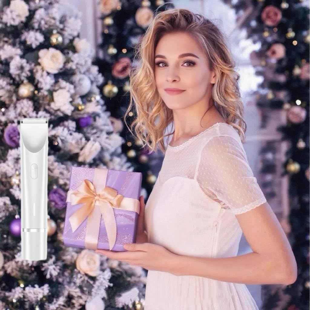 Bikini Trimmer for Women Electric Razors for Women, Double Head Dual Purpose, IPX7 Waterproof Hair Razor, Ceramic Blade Hair Trimmer Wet & Dry Use, Painless Electric Shaver for Facial and Body