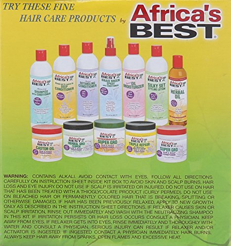 Africa's Best No-Lye Relaxer Kit, Dual conditioning, Herbal Intensive, Superior Straightening and the Very Best Nourishment, Designed for Normal Hair Textures