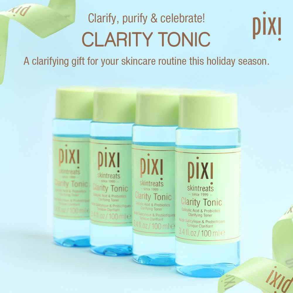 Pixi Beauty Clarity Tonic, AHA & BHA Toner | Minimize Pores, Promote A Clearer, Healthier Complexion, 250 ml