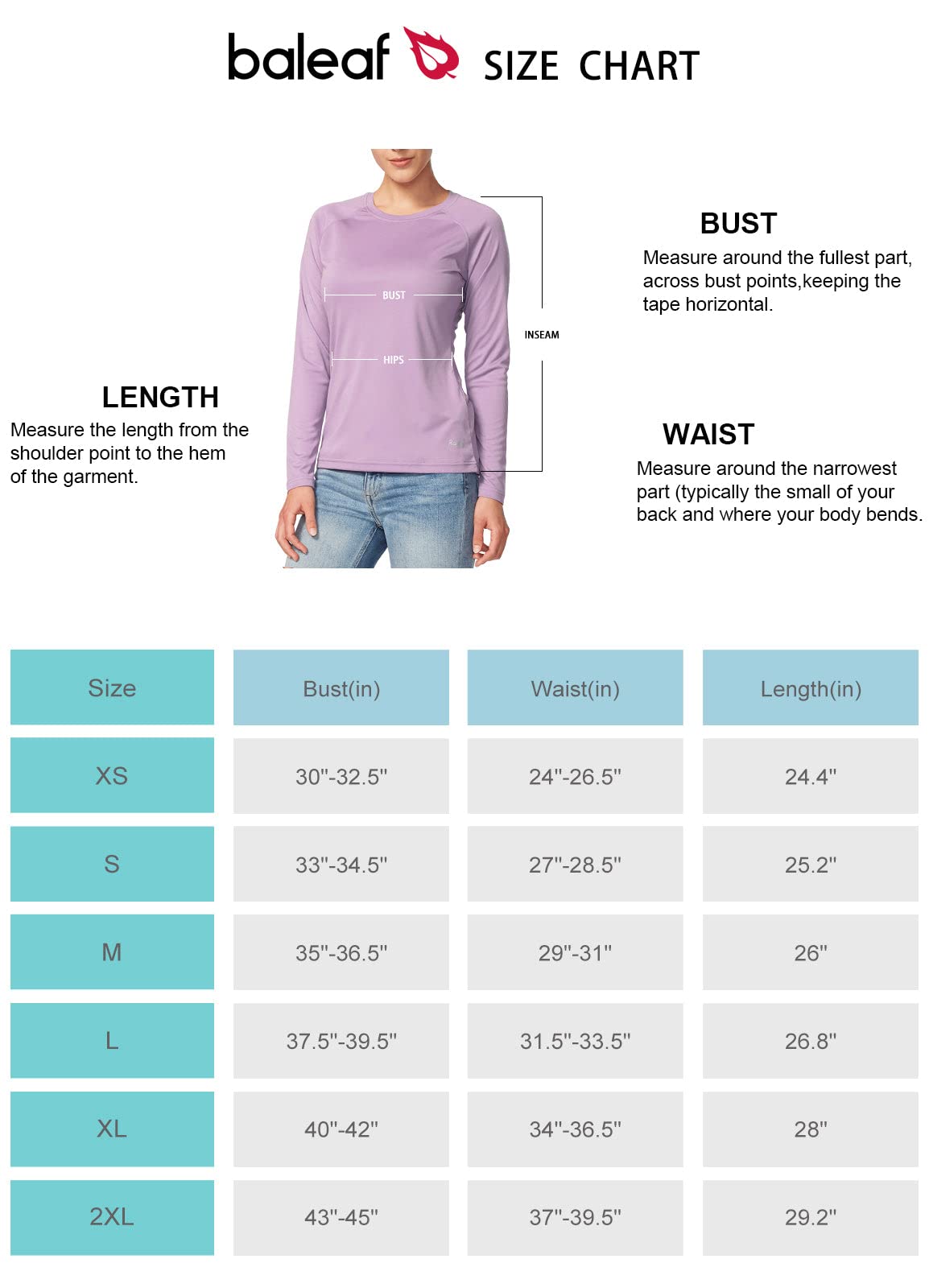 BALEAF Women's Long Sleeve Shirts UPF 50+ Sun Protection SPF Quick Dry Lightweight T-Shirt Outdoor Hiking Runing Fishing Purple Size M