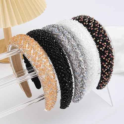 Ever Fairy Rhinestone Headband Women Girls Fashion Handmade Crystal Diamond Bling Headbands Hair Hoops Sparkle Glitter Beaded Jeweled Hairband Hair Accessories