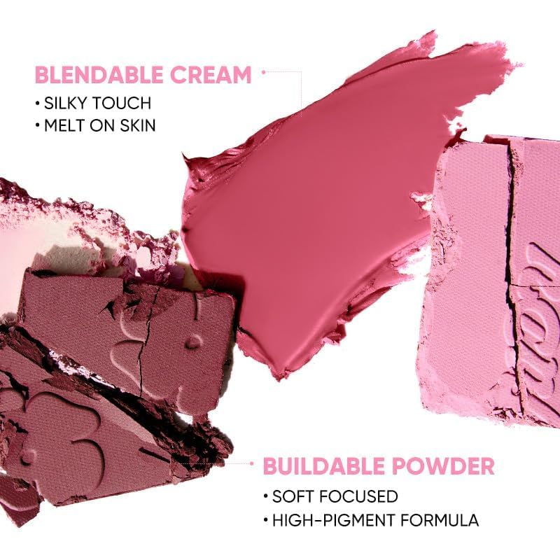 JUDYDOLL 4-in-1 Blush & Highlighter Palette - Creamy Cheek Sculpting