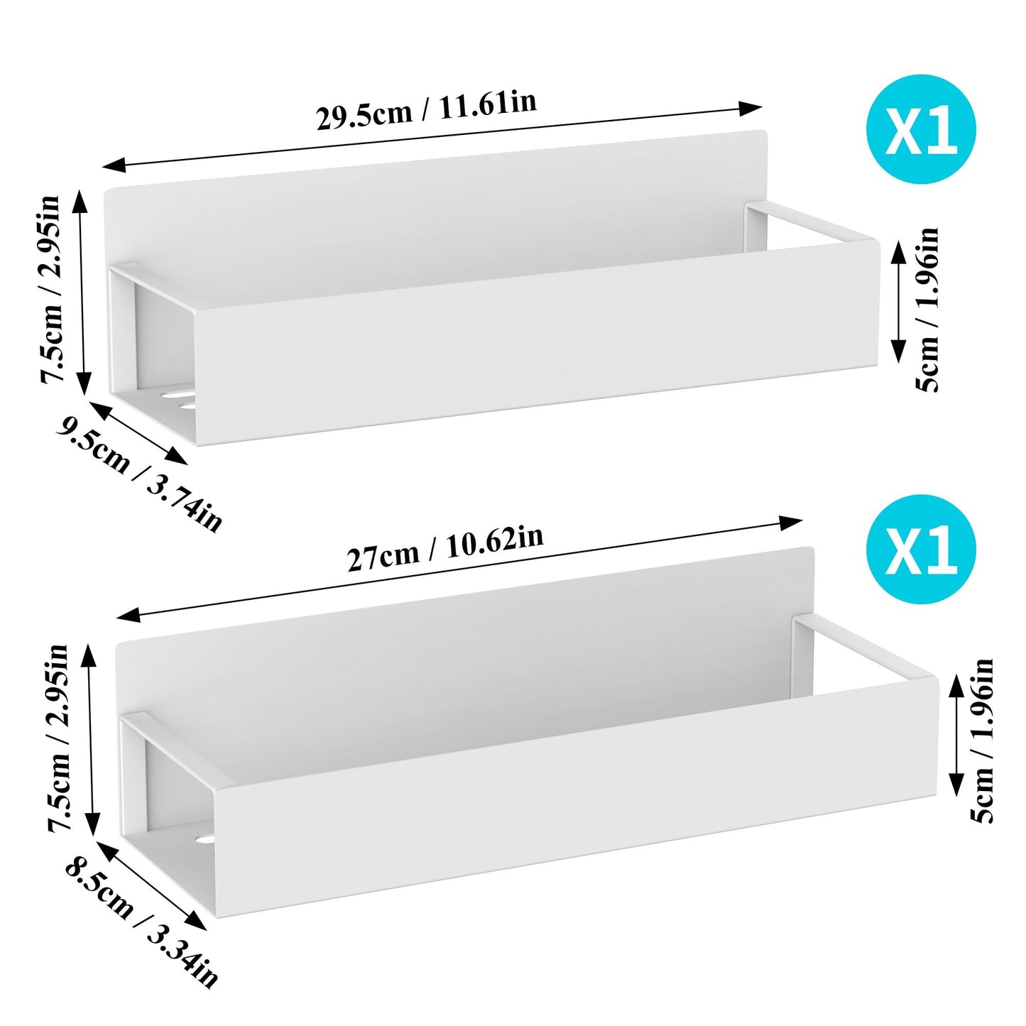 HuggieGems 2 Pack Magnetic Spice Storage Rack Organizer for Refrigerator and Oven, White Fridge Organizers and Storage