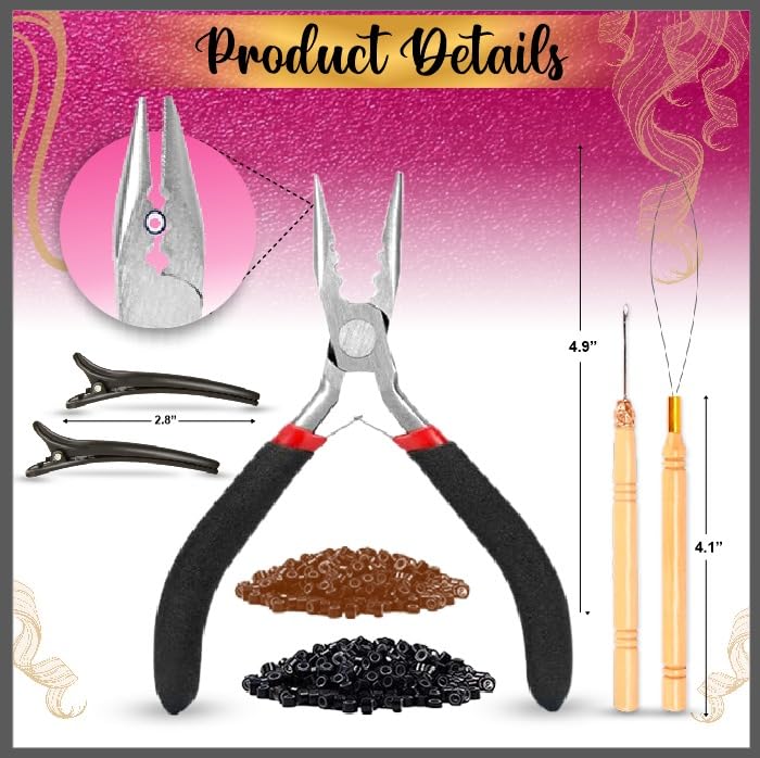Hair Tinsel Kit 14 Colors 8500 Strands for Girls Women Kids - Heat Resistant Glitter Extensions