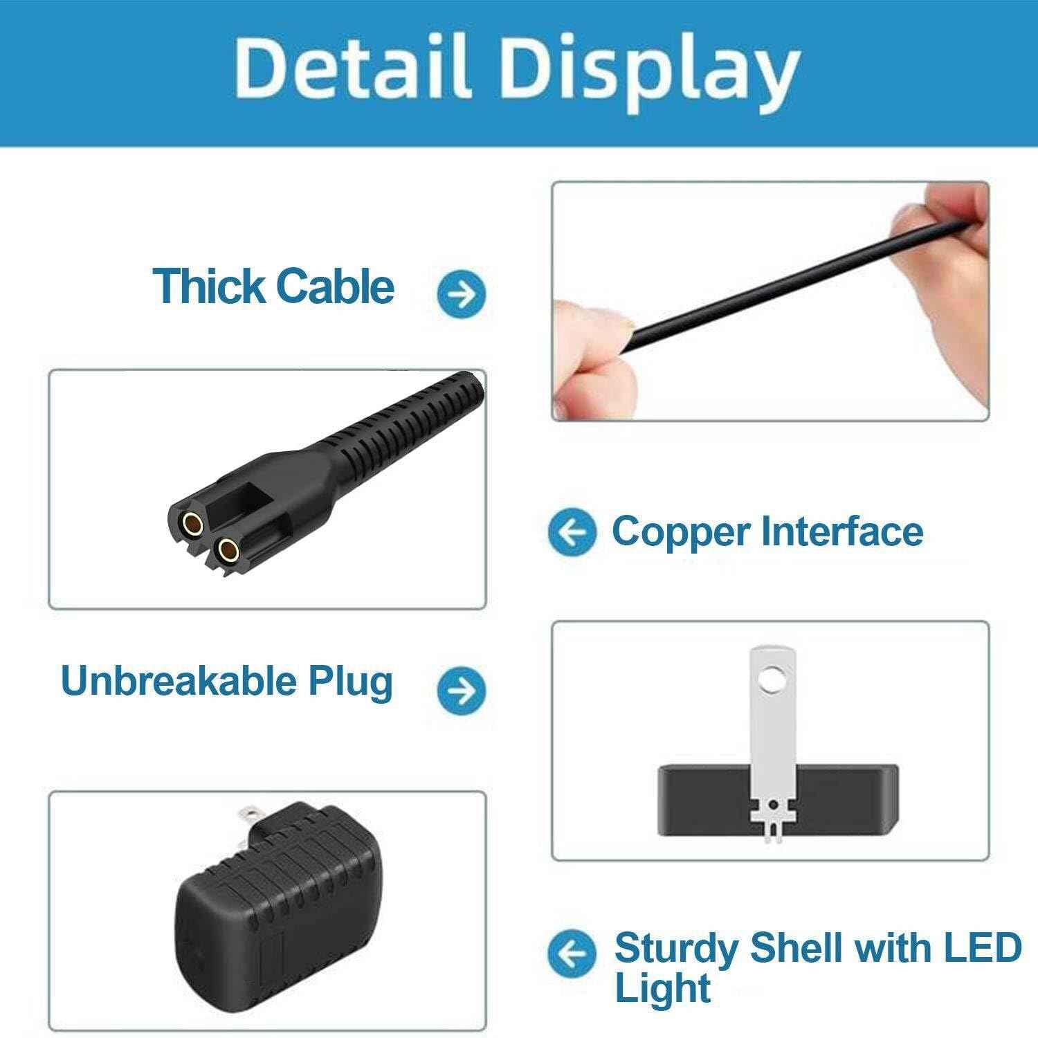 Magic Clip Cordless Charger for Wahl Clipper, 4V Hair Clippers Charger Cord Compatible with Wahl 5-Star Magic Clip Cordless Trimmer, 8164/8591/ 8148/8504, 1919 100 Year Hair Clipper