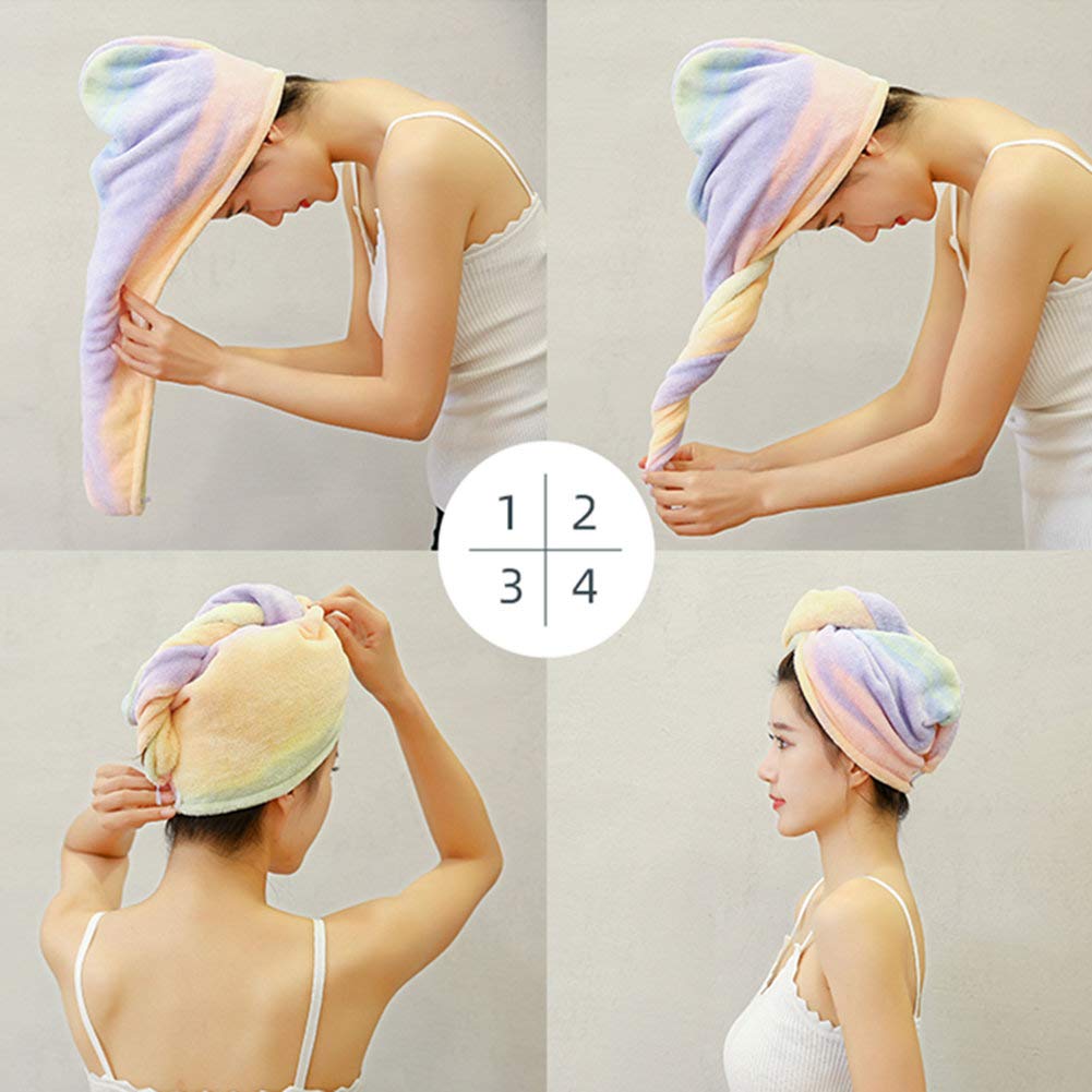 Microfiber Hair Drying Wrap Towel for Women Turban Fast Dry Gray