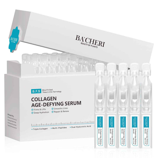 BACHERI Collagen Peptide Anti-Aging Serum with PDRN – Triple Collagen, Peptide Complex & Botanical Extracts for Firming, Hydration & Skin Barrier Repair – Ampoule Serum Set 1.5ml x 30