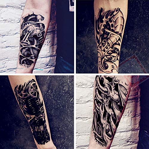 8 Pieces Large 3D Mechanical Temporary Tattoos | Body Art Stickers