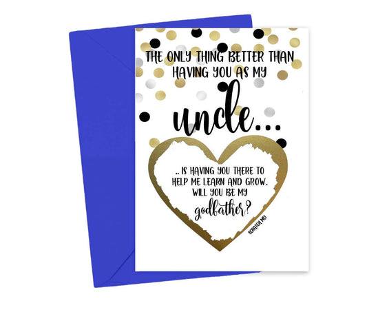 Will You Be My Godfather Scratch Off Card for Uncle, From Niece Nephew, Godparent Proposal Scratch Off Card (Uncle Godfather)