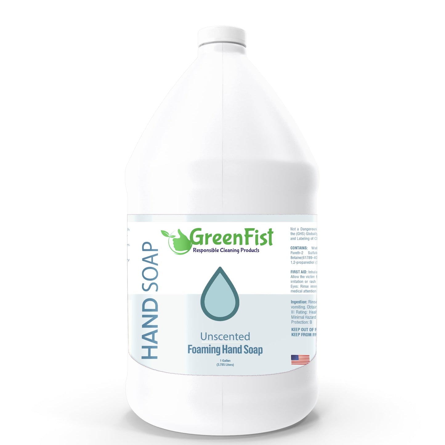 GreenFist Foaming Hand Soap Refills Unscented Jug Foam Refill Made in USA, 128 ounce (1 Gallon)