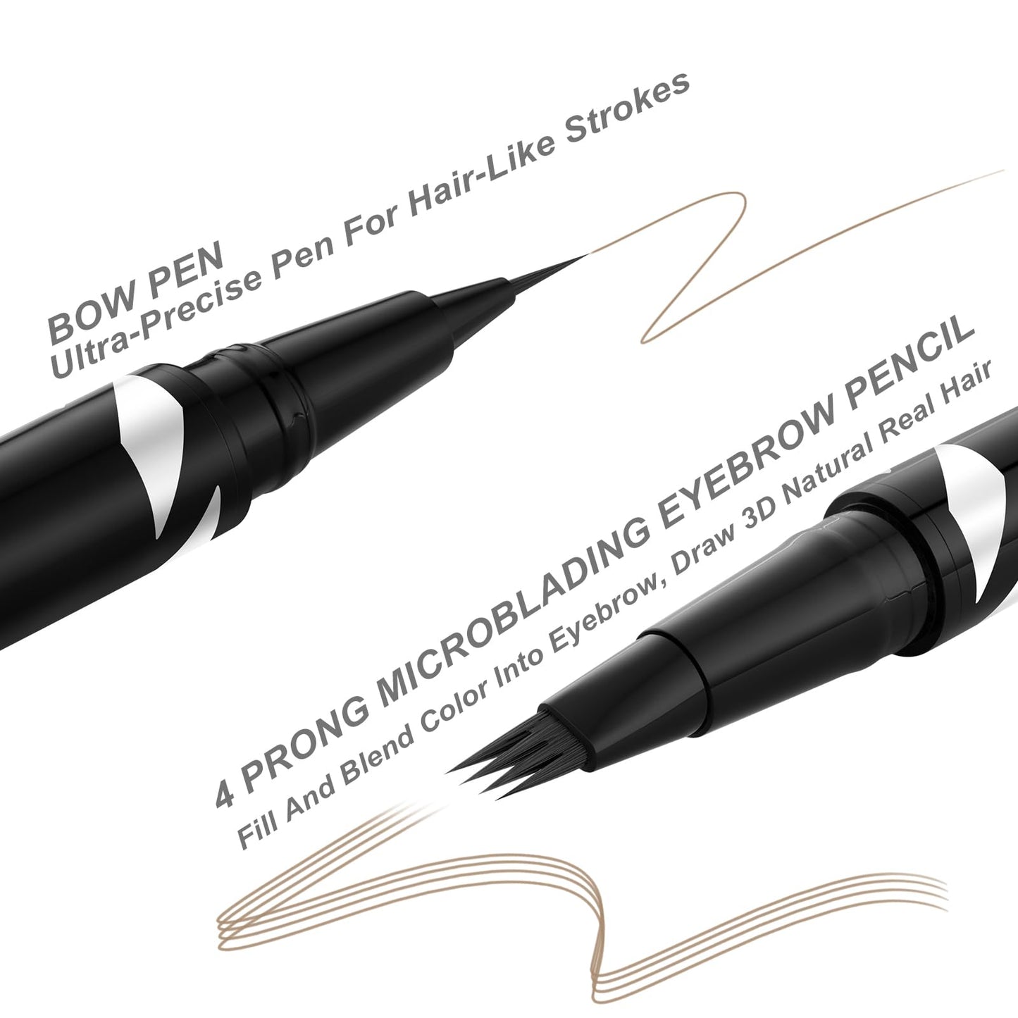 LAVONE Eyebrow Pen,2-IN-1 Dual-ended Waterproof Eyebrow Pencil,with 4 Tip Microblading Eyebrow Pen and Ultra-Precise Brow Pencil,Dual-ended Eyebrow Brush,Eyebrows Makeup for Natural Looking-Taupe