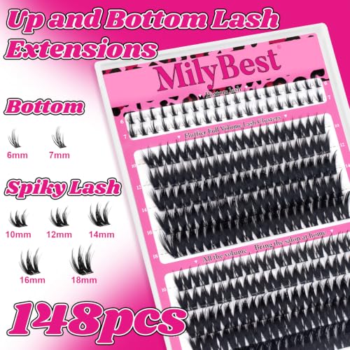 MilyBest Flora Lash Clusters with Spikes (Lashes Only) 10-18mm D-Curl - Natural Wispy to Fairy Glam