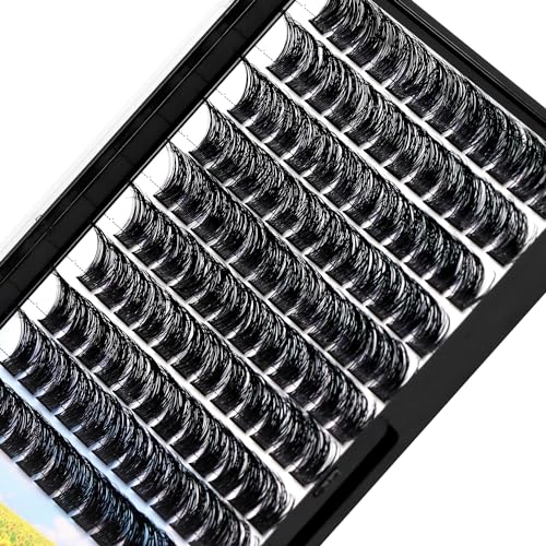 Handmade D Curl 10-20mm to Choose 120Pcs Natural long Individual Thick Base Cluster Eyelashes Dramatic Look DIY Volume Eye Lashes Extensions (14mm)