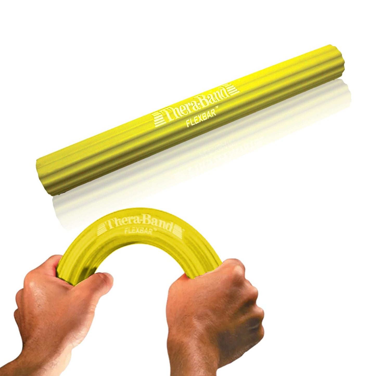 THERABAND FlexBar, Tennis Elbow Therapy Bar, Relieve Tendonitis Pain & Improve Grip Strength, Resistance Bar for Golfers Elbow & Tendinitis, Yellow, Extra Light, Beginner