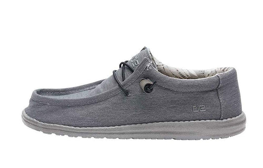 Hey Dude Men's Wally Stretch Carbon Size 9 | Men’s Shoes | Men's Lace Up Loafers | Comfortable & Light-Weight