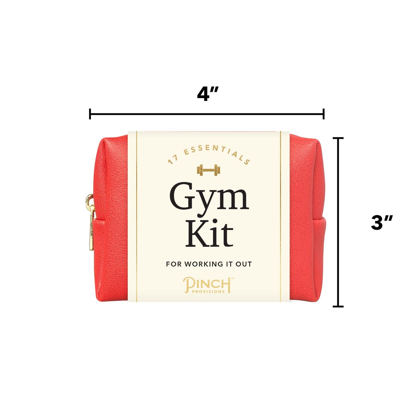 Pinch Provisions Gym Kit, includes 15 Personal Care Essentials for Wellness & Beauty, Perfect for Gifts, Gym Bags, Duffle Bags & Lockers (Poppy Red)