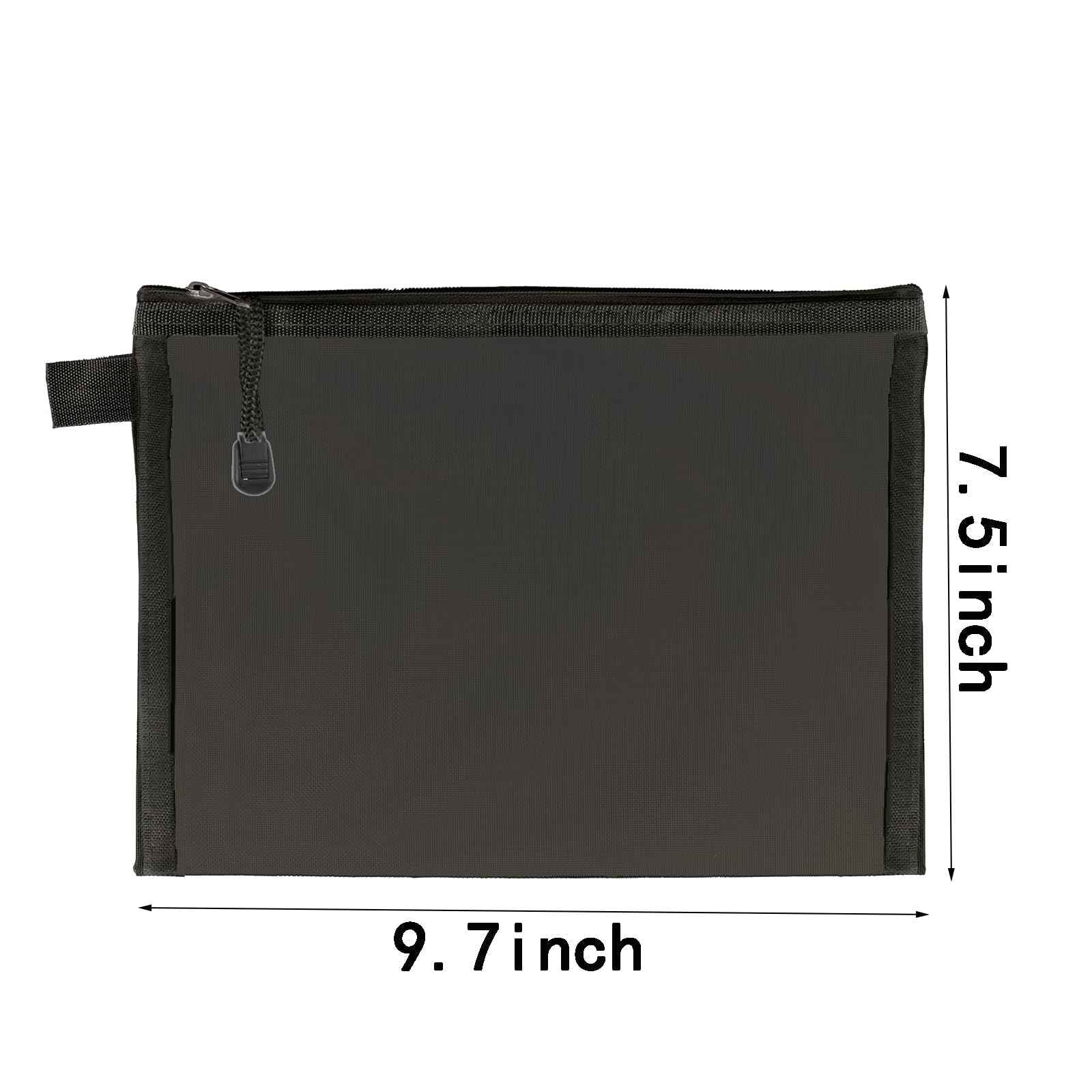 OZY 10 Pieces Nylon Zipper Mesh Pouch,Cosmetic Bags,Zipper Bags for Organizing Storage,Puzzle, Board Games,Multipurpose Travel Bags and Office Supplies (A5 Black)