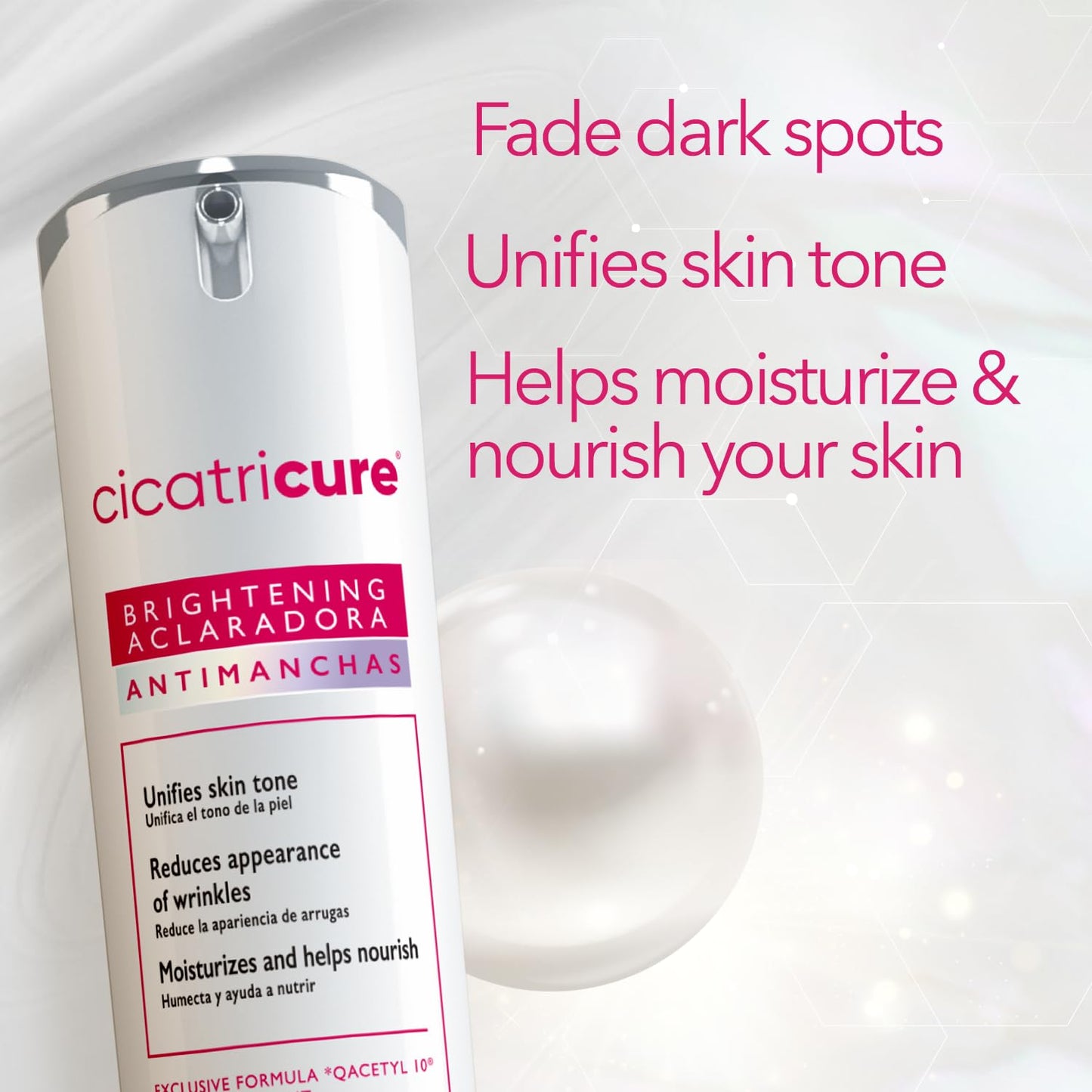 Cicatricure Brightening Facial Moisturizer, 3-in-1 Face Cream with Anti-Wrinkle Q Acetyl 10 & Nutri-Aclarant, SPF 20, Brighten & Even Skin Tone 1.6 fl oz