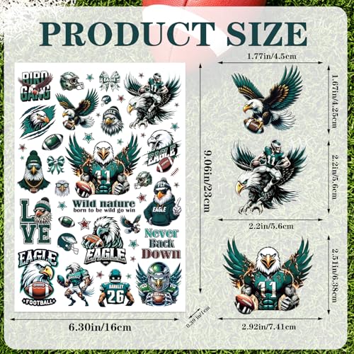 Football Temporary Tattoos, 8 Sheets 200+ Designs