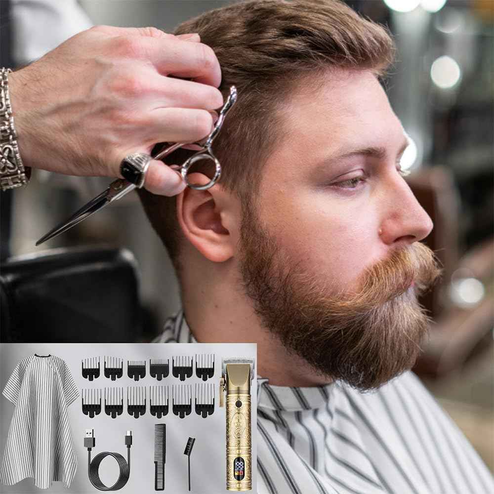 YHAYHO Hair Clipper for Men, Cordless Hair Clipper, Rechargeable Hair Cutting Machine with LED Display