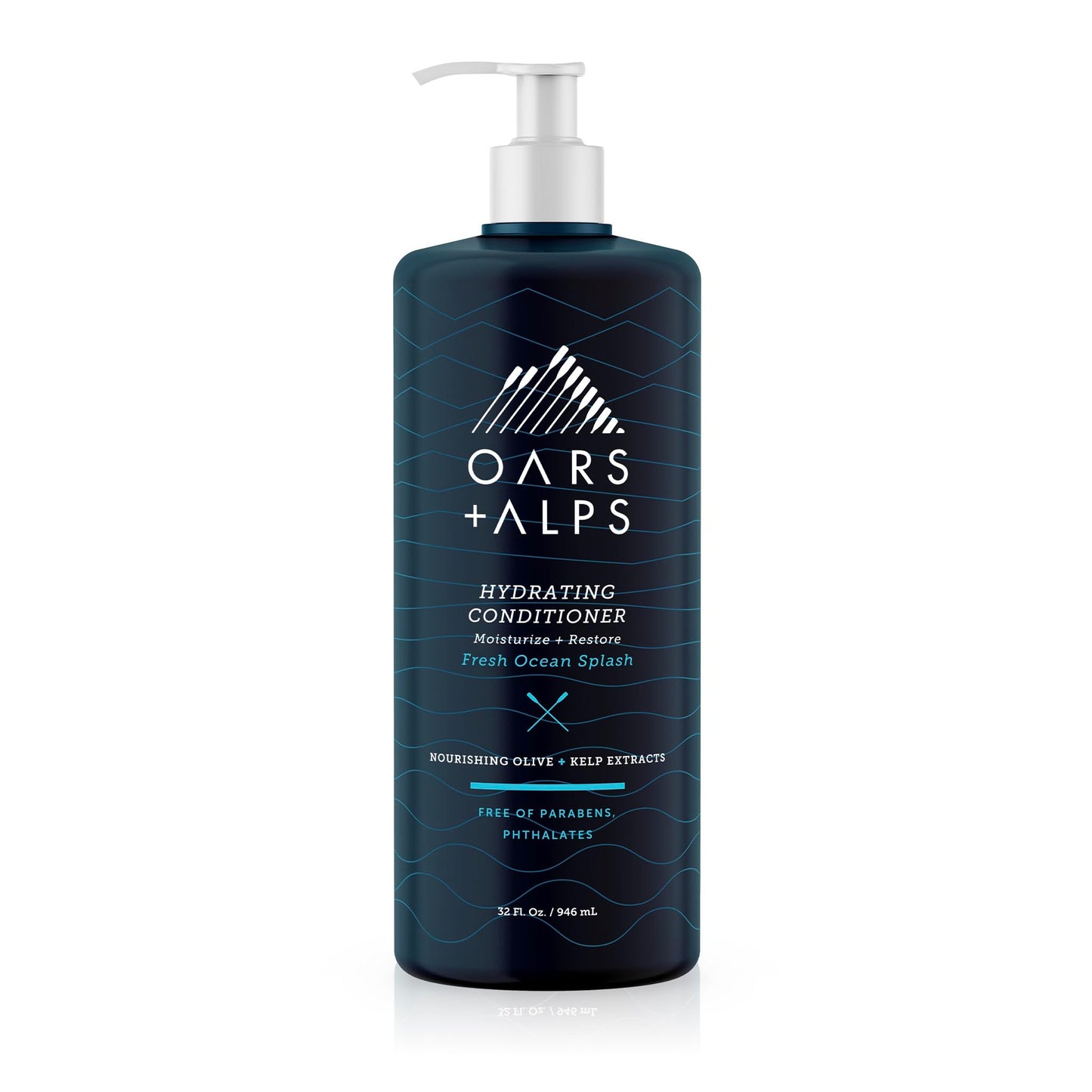 Oars + Alps Men's Sulfate Free Conditioner, Infused with Kelp and Algae Extracts, Fresh Ocean Splash, 32 Fl Oz