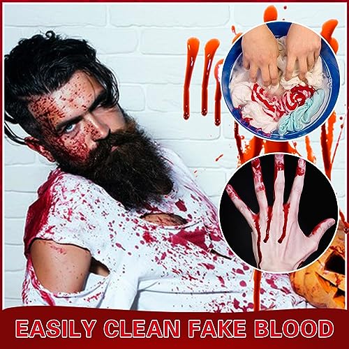 Fake Blood Spray & Gel Halloween Makeup Kit with Sponge