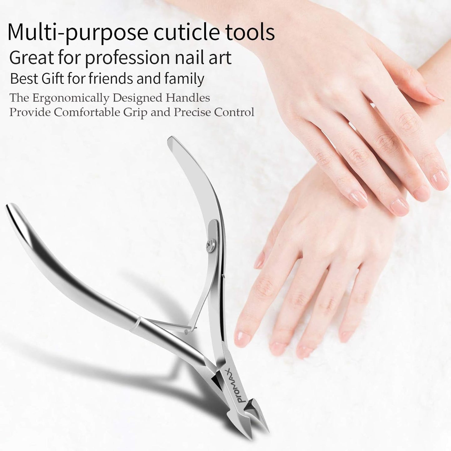 ProMax Cuticle Trimmer - Professional Surgical Grade Super Sharp Blade Cuticle Nippers Stainless Steel Nail Clippers Pedicure & Manicure Tool - Double Spring-20-5041BF (Double Spring)