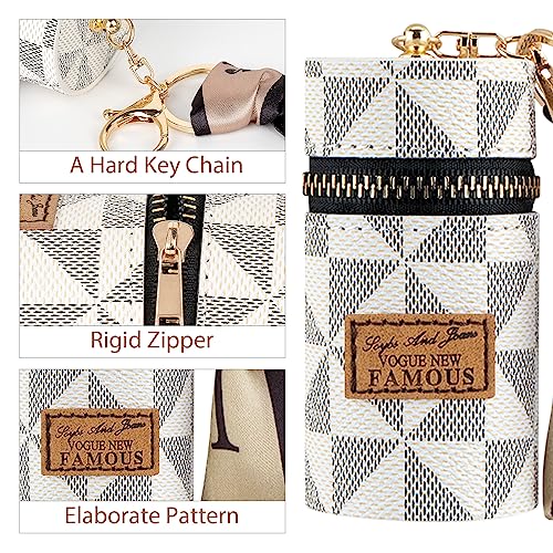 Adorila Lipstick Case Keychain with Scarf Charm