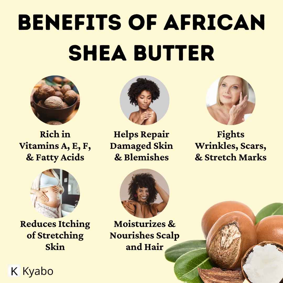 Kyabo New Pure African White Ivory Shea Butter 5Lbs Premium 100% Natural Virgin RAW Organic Grade A Unrefined Ghana Skin Beauty Care Face Body Hair Scalp Non GMO Natural Karite Organics