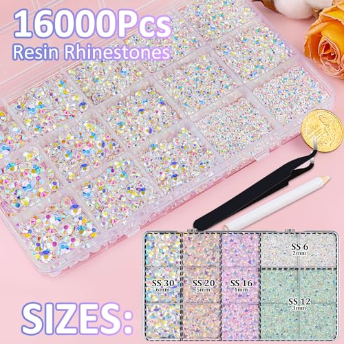 Transparent AB Resin Rhinestones 16000pcs + 3 B7000 Jewelry Glue - Craft & DIY