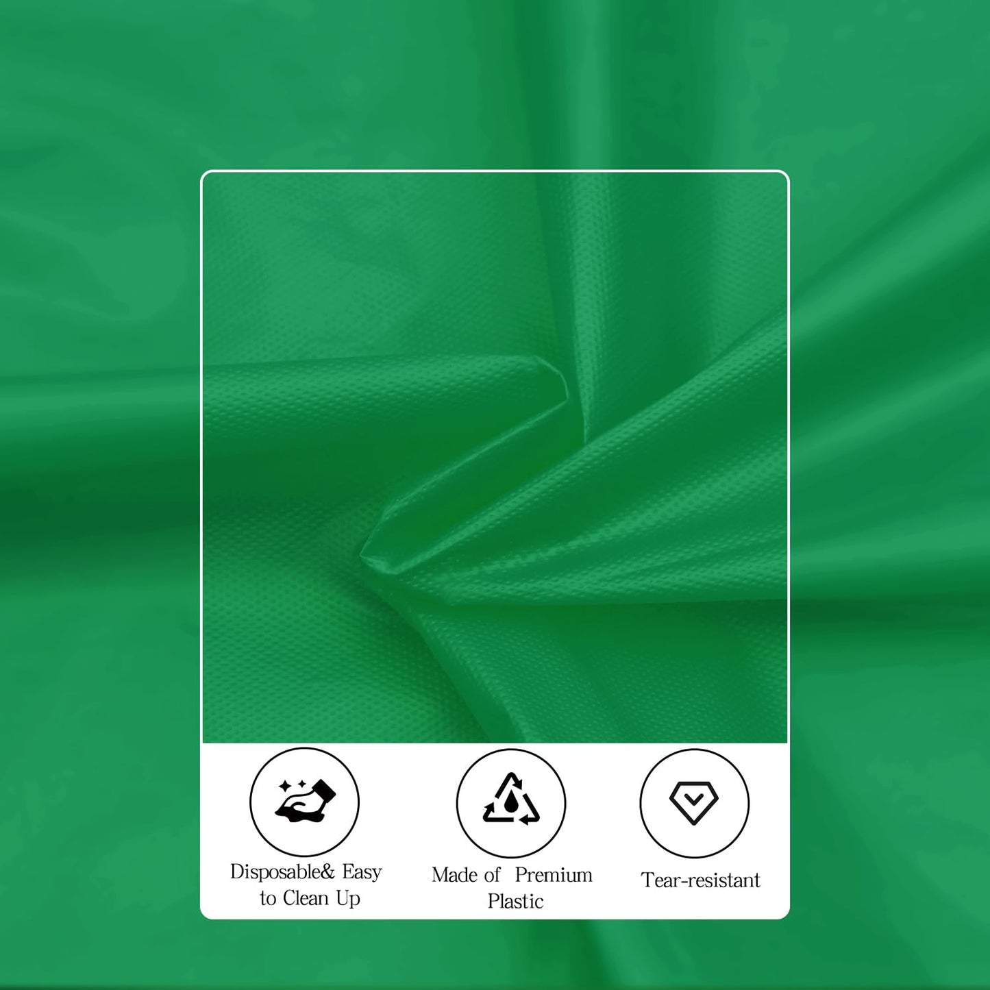 tujol Green 6 Pack Plastic Table Cloth 84", Disposable Round Tablecloth Table Cover, Plastic Table Cloths for Parties