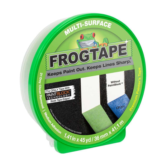 FROGTAPE Multi-Surface Painting Tape with PAINTBLOCK, 1.41" Wide x 45 Yards, Green, 1-Pack (1396747)