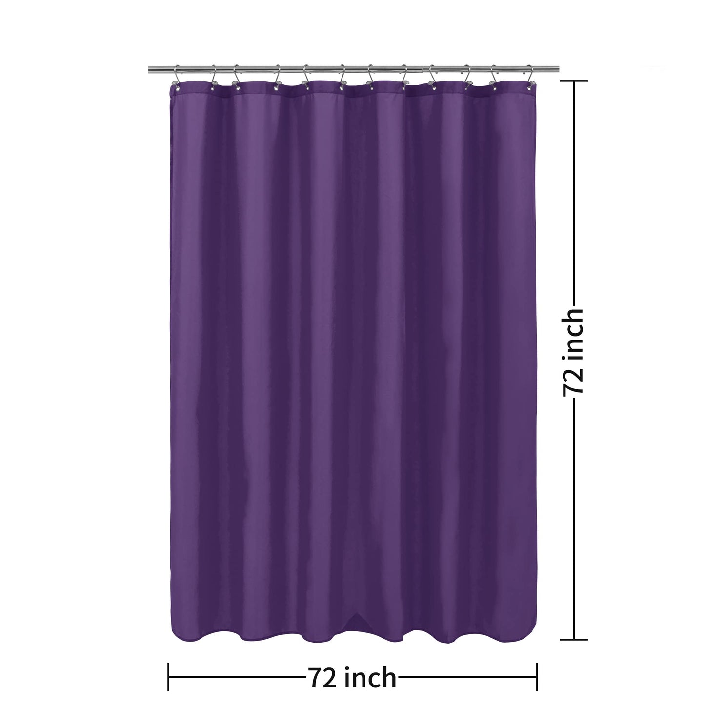 ALYVIA SPRING Royal Purple Fabric Shower Curtain Liner Waterproof - Soft & Light-Weight Cloth Shower Liner with 3 Magnets, Hotel Quality & Machine Washable - Standard Size 72x72, Purple